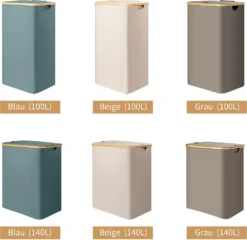 Adel Dream Wäschekorb Mit Deckel , Wäschekorb Kann Gefaltet Werden, Wäschetasche Kann Gefaltet Werden (100L, Dunkelgrau) -Leifheit || Vileda || Wenko Verkaufsgeschäft e73bcc113a35be1ad778c935f0500450