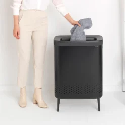 Brabantia Bo Wäschekorb Hi, 90 L, Rechteckig, Schwarz, Schwarz, 540 Mm, 320 Mm -Leifheit || Vileda || Wenko Verkaufsgeschäft e7f83eccbd7f694079d393007e57df60
