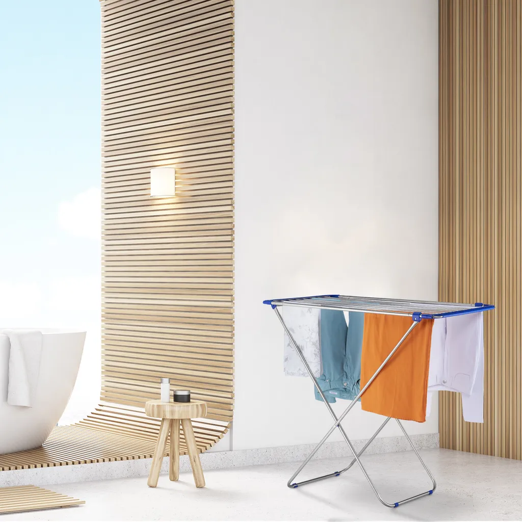 Relaxdays Ausziehbarer Wäscheständer Aus Edelstahl 2 Relaxdays Ausziehbarer Wäscheständer Aus Edelstahl – Bild 2