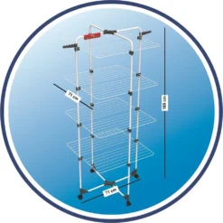 Vileda Mixer 4 - Vertikaler Stahlturm-Wäscheständer, 40 Meter Trockenraum, 4 Gestelle, Kleiner Kleiderständer Und Bügel, Offene Maße 169 X 71 X 71 X 71 Cm, Farbe Weiß -Leifheit || Vileda || Wenko Verkaufsgeschäft e9d867a4308a9351cdf3b0145e9ae8a4