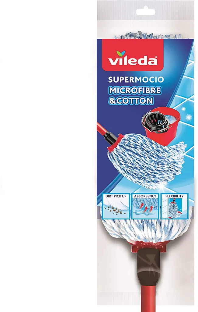 Vileda SuperMocio Wischmopp, Mikrofaser Und Baumwolle 1 Vileda SuperMocio Wischmopp, Mikrofaser Und Baumwolle