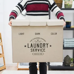 Wäschekorb 3 Fächer - 84L Wäschesammler Beige Mit Deckel - Wäsche Organizer Bad 12 Wäschekorb 3 Fächer - 84L Wäschesammler Beige Mit Deckel - Wäsche Organizer Bad -Leifheit || Vileda || Wenko Verkaufsgeschäft ea6193827a5f3bc0913405a133b06541