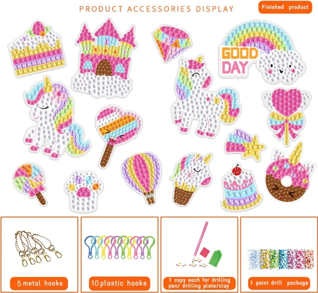 5D DIY Diamond Painting Schlüsselanhänger Set, Diamond Painting Schlüsselanhänger, 5D Diamond Diamond Painting Mit DIY Tools, Party Bag Kindergeburtstagsfeier 2 5D DIY Diamond Painting Schlüsselanhänger Set, Diamond Painting Schlüsselanhänger, 5D Diamond Diamond Painting Mit DIY Tools, Party Bag Kindergeburtstagsfeier – Bild 2