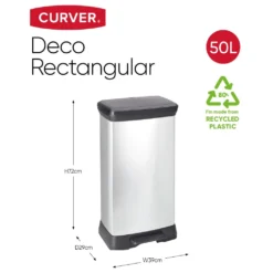 CURVER_DECOBIN Abfalleimer 50L Mit Fußpedal Silber Metallic_240643 -Leifheit || Vileda || Wenko Verkaufsgeschäft ec5ef254bbebf67550fb0cfae6b17ee9