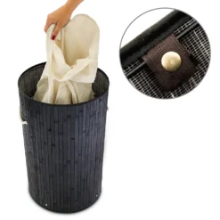 Relaxdays 1 X Wäschekorb Bambus Rund Schwarz 14 Relaxdays 1 X Wäschekorb Bambus Rund Schwarz -Leifheit || Vileda || Wenko Verkaufsgeschäft ecde1df408a7c4a2d294be1965425f73