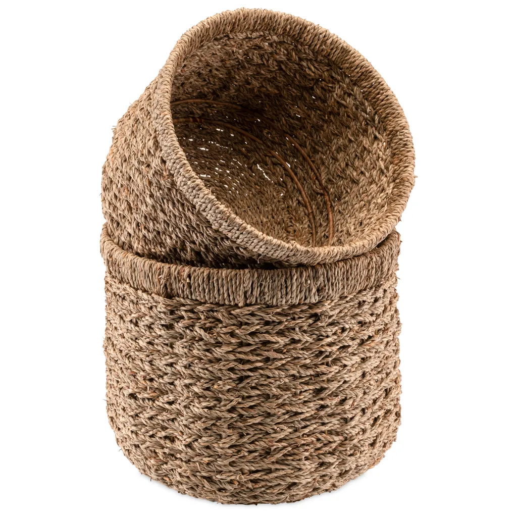 Decorasian Aufbewahrungskorb, Geflochten Aus Seegras / Wasserhyazinthe - Rund, Set: 35 Cm + 40 Cm - Nachhaltige Aufbewahrung, Wäschekorb, Spielzeugkorb, Großer Übertopf Für Pflanzen 1 Decorasian Aufbewahrungskorb, Geflochten Aus Seegras / Wasserhyazinthe - Rund, Set: 35 Cm + 40 Cm - Nachhaltige Aufbewahrung, Wäschekorb, Spielzeugkorb, Großer Übertopf Für Pflanzen