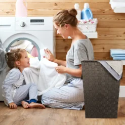 Relaxdays 1 X Wäschekorb Mit Deckel Braun -Leifheit || Vileda || Wenko Verkaufsgeschäft ee587c93edd83f33c532d0aa7687ebeb