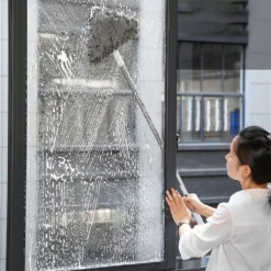 3-Teilige Stange Verstellbar Dreieck Reinigungsglas Mopp 360 ° Drehbares Reinigungswerkzeug + Frei 2 Mopp Bodenwischer -Leifheit || Vileda || Wenko Verkaufsgeschäft f04772d0f9bc70ddf949060af2b05b2b