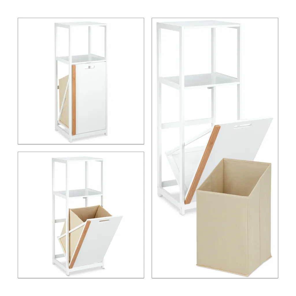 Relaxdays Badregal Mit Wäschekorb 8 Relaxdays Badregal Mit Wäschekorb – Bild 8