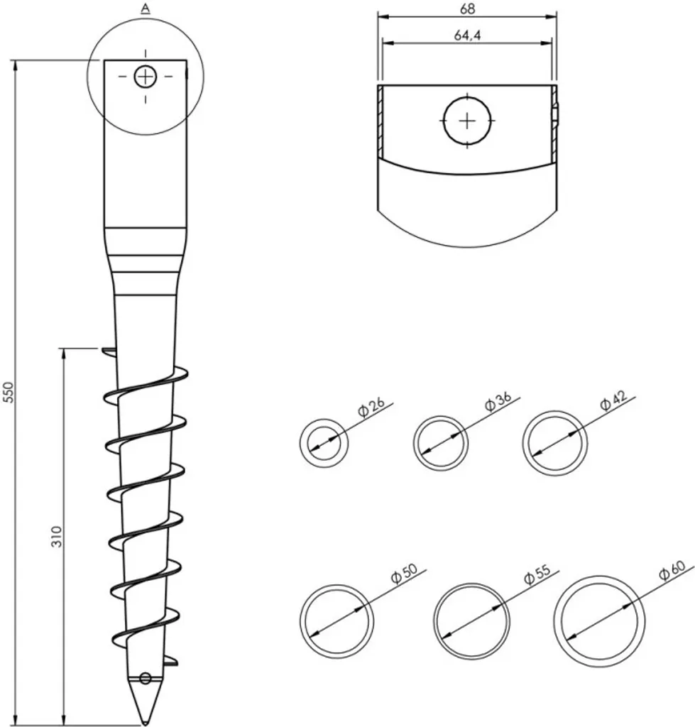 Bodenhülse Eindrehhülse Pfostenträger Schirmständer Rund 26 - 68 Mm 6 Bodenhülse Eindrehhülse Pfostenträger Schirmständer Rund 26 - 68 Mm – Bild 6