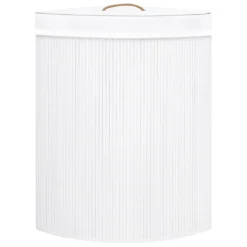 VidaXL Eck-Wäschekorb Bambus Weiß 60 L -Leifheit || Vileda || Wenko Verkaufsgeschäft f3a47b41292a1f1632979e76f4da9009
