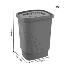 ROTHO Wäschesammler 55 L FLOWERS, Farbe:Anthrazit -Leifheit || Vileda || Wenko Verkaufsgeschäft f4be9bd8a64dfce156524473a1402290