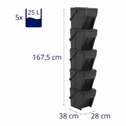 Mülltrennsystem Mülleimertrennsystem Müllsystem Schwarz Stapelbar 5 X 25 L 11 Mülltrennsystem Mülleimertrennsystem Müllsystem Schwarz Stapelbar 5 X 25 L -Leifheit || Vileda || Wenko Verkaufsgeschäft f68d273d4d9a3f574f1f0972278349e9