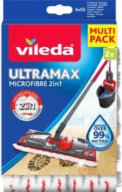 Vileda UltraMax Flachbesen Nachfüllpackung, Mikrofaser, Weiß Und Rot, Standardgröße -Leifheit || Vileda || Wenko Verkaufsgeschäft f82e4a17c918ee3f22b753c202721371