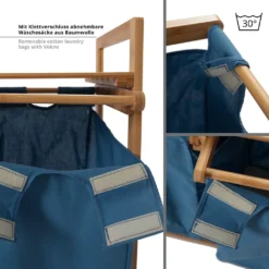 Lumaland Wäschekorb Aus Bambus, Mit 2 Ausziehbaren Wäschesäcken, Ca. 73 X 64 X 33 Cm Blau -Leifheit || Vileda || Wenko Verkaufsgeschäft f8c789f44ccb4eb7cc0da84feb1fd5d9