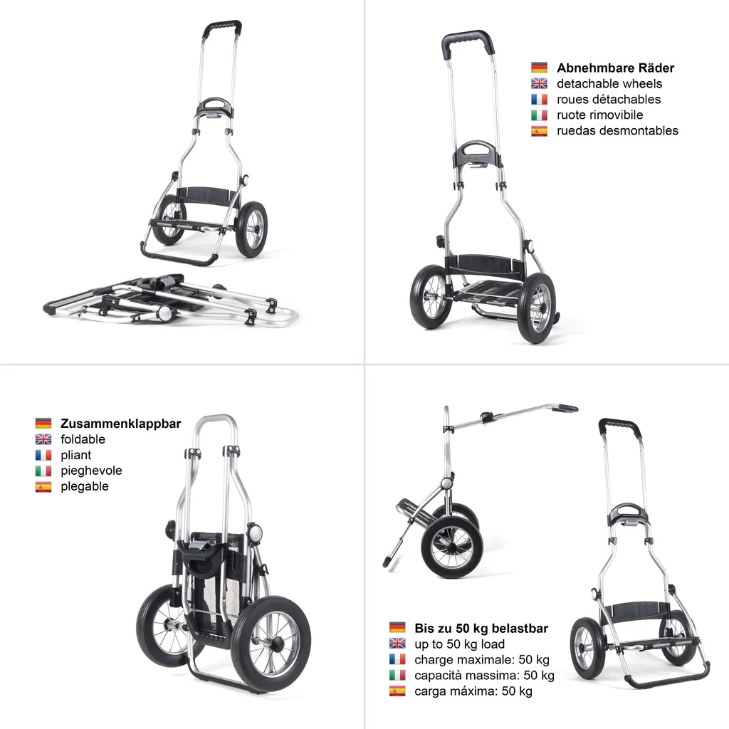 Andersen Einkaufstrolley Royal Mit Metallspeichenrad 25 Cm Und 45 Liter Einkaufstasche Wismar Schwarz/blau Mit Kühlfach, Aluminiumgestell Klappbar 4 Andersen Einkaufstrolley Royal Mit Metallspeichenrad 25 Cm Und 45 Liter Einkaufstasche Wismar Schwarz/blau Mit Kühlfach, Aluminiumgestell Klappbar – Bild 4