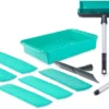 Genius Fensterwischer Deluxe-Set 10 Tlg - Fensterputzer + Universalstange, Wanne & Mikrofaserbezug | Streifenfreie Sauberkeit; A81966