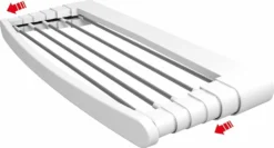 Vileda Genius 70 Wand-Wäscheständer Aus Aluminium Und Harz, 5 Meter Aufhängefläche, 2 Paar Wandhalterungen Inklusive, Offene Maße 70 X 38 X 8 Cm, Farbe Weiß