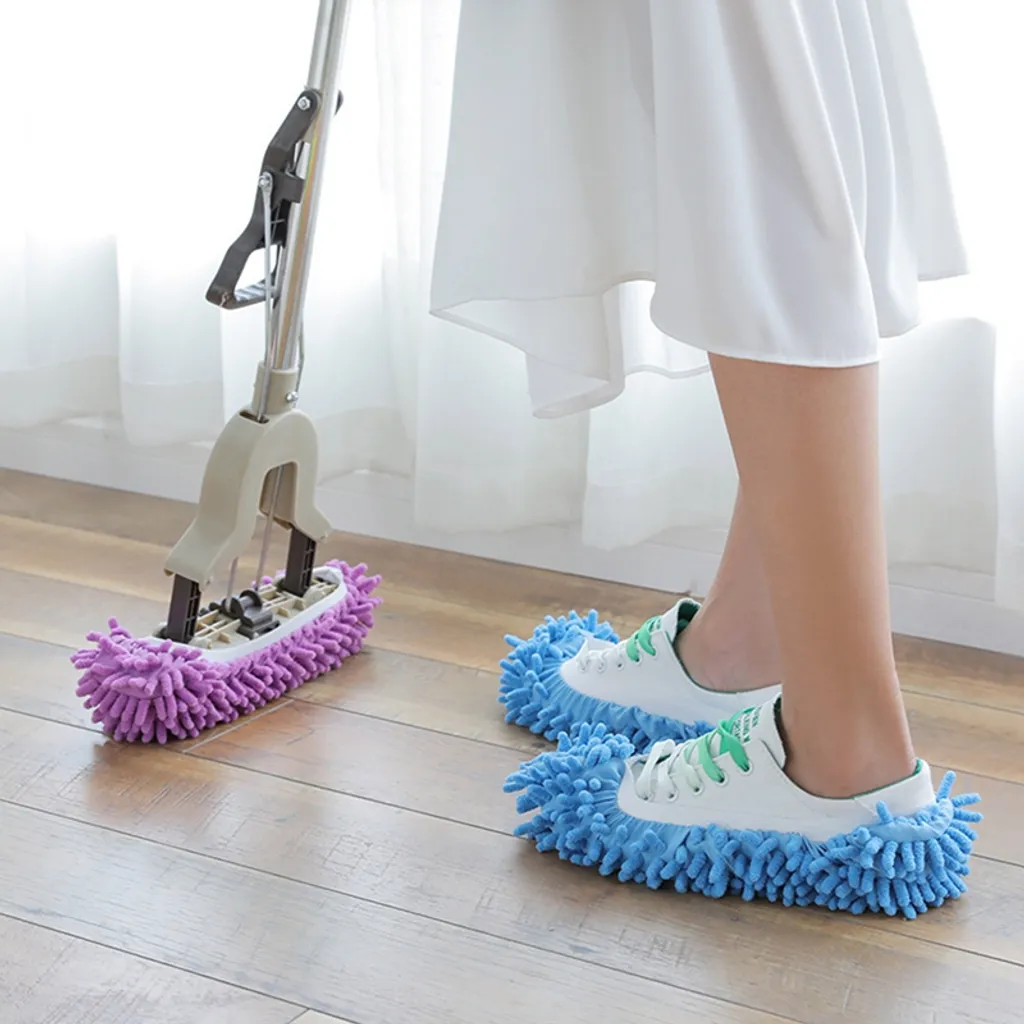 5 Paar Mop Hausschuhe Für Die Bodenreinigung, Waschbare Wiederverwendbare Mop Socken Faule Schuhe, Staub Haarreiniger, Wischmops 4 5 Paar Mop Hausschuhe Für Die Bodenreinigung, Waschbare Wiederverwendbare Mop Socken Faule Schuhe, Staub Haarreiniger, Wischmops – Bild 4