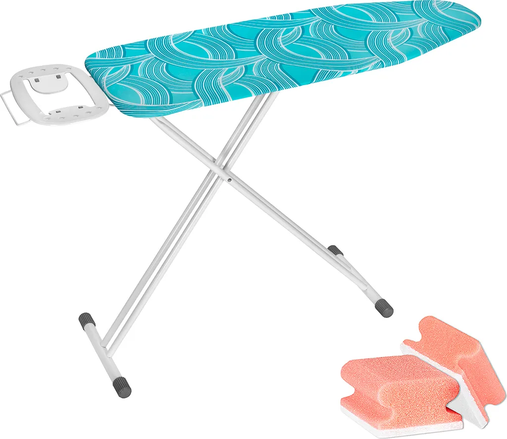 WENKO Bügelbrett Advance, Dampfbügelgeeignet, Höhenverstellbar 73-95 Cm, 120 X 42 Cm Bügelfläche, Bügeltisch Mit 8 Mm Polsterung | Inkl. 2er Set Reinigungsschwämme Gratis 1 WENKO Bügelbrett Advance, Dampfbügelgeeignet, Höhenverstellbar 73-95 Cm, 120 X 42 Cm Bügelfläche, Bügeltisch Mit 8 Mm Polsterung | Inkl. 2er Set Reinigungsschwämme Gratis