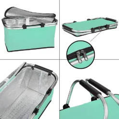 ONVAYA® Einkaufskorb Faltbar Mit Kühlfunktion | Mint | Faltkorb Mit Deckel | Isolierkorb | Einkaufstasche | Klappkorb | Thermokorb Klappbar -Leifheit || Vileda || Wenko Verkaufsgeschäft fca29e13fff2420321ba5f39d9d176ab
