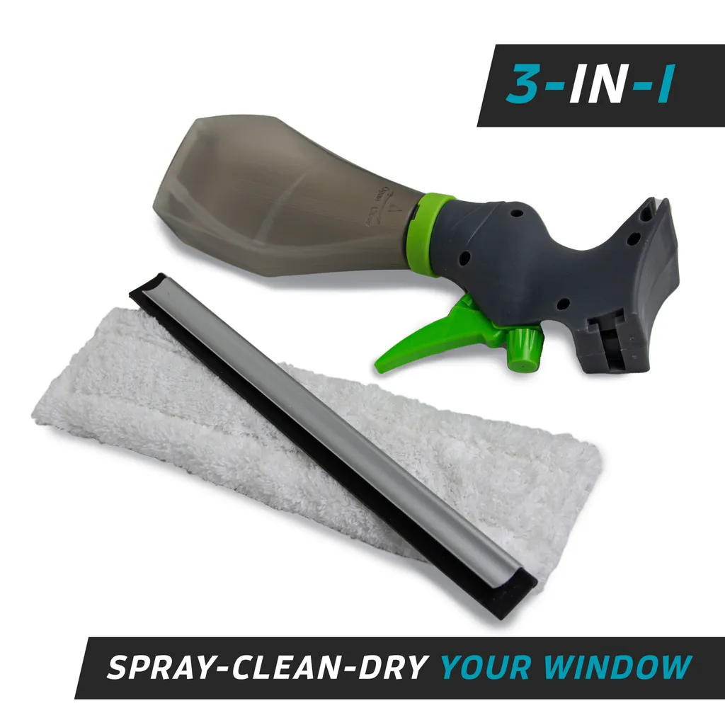 Kaiser Plastic Fensterwischer 3 In 1 | Fensterreiniger | Fensterabzieher | Perfekt Für Alle Fenster Und Glasflächen 2 Kaiser Plastic Fensterwischer 3 In 1 | Fensterreiniger | Fensterabzieher | Perfekt Für Alle Fenster Und Glasflächen – Bild 2