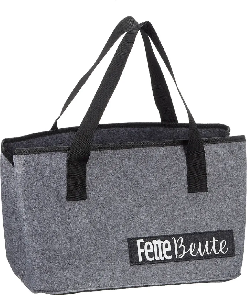 Filztasche Fette Beute Grau Aufbewahrung Tragetasche Faltbar 1 Filztasche Fette Beute Grau Aufbewahrung Tragetasche Faltbar